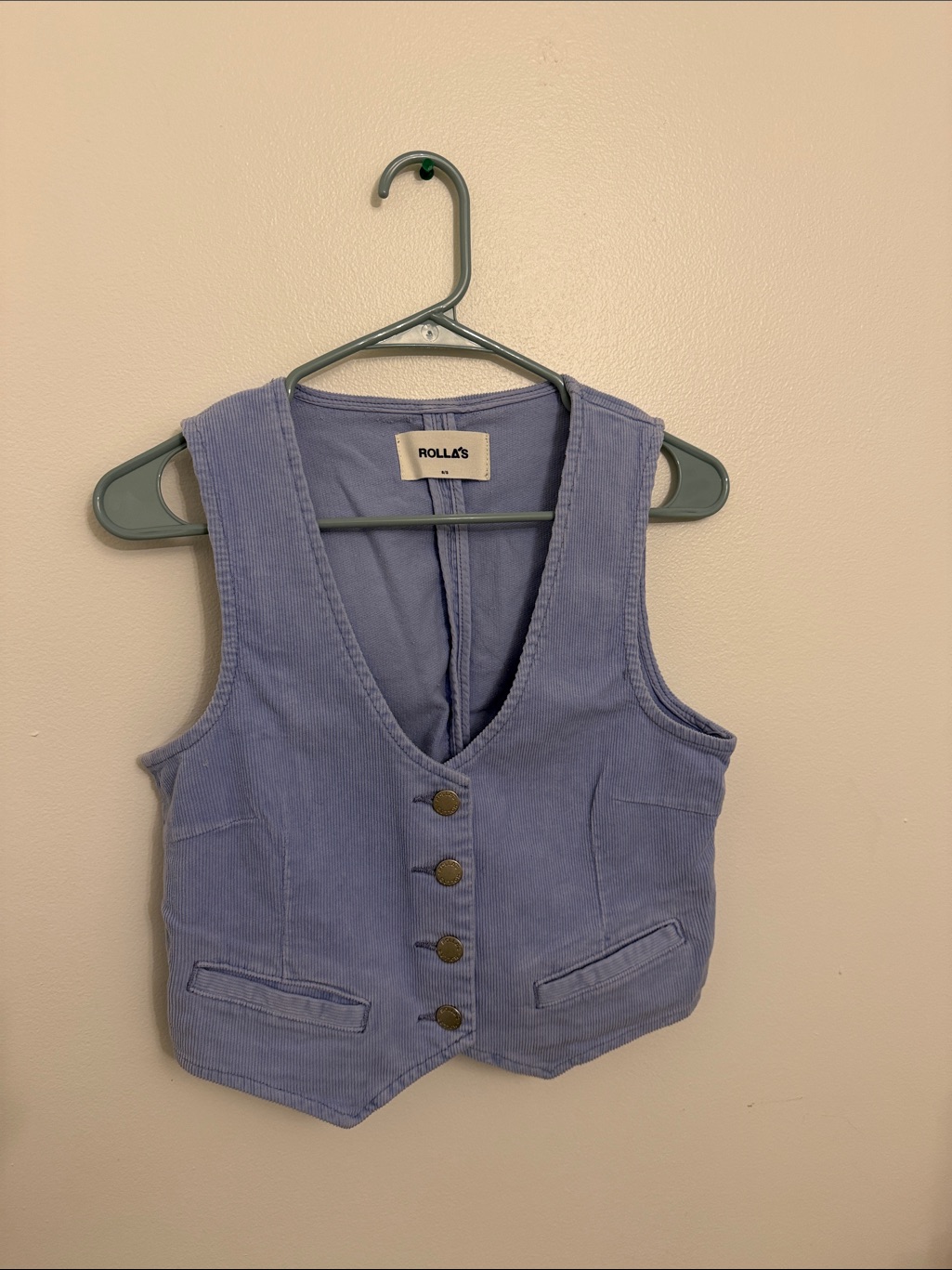 Rolla's Lavender Corduroy Button Front Vest